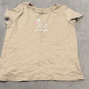 Old Navy Tan T-Shirt with Heart Design
